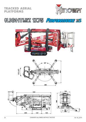 Crawler Articulating Boom Lifts Hinowa Lightlift 17.75 Performance IIIS MK3