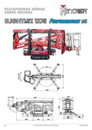 Crawler Articulating Boom Lifts Hinowa Lightlift 17.75 Performance IIIS MK3