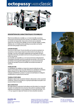 Crawler Articulating Boom Lifts Oil & Steel Octopussy 1402 Classic