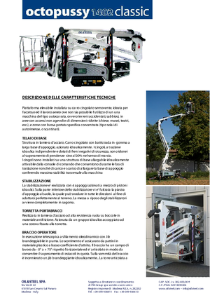 Crawler Articulating Boom Lifts Oil & Steel Octopussy 1402 Classic