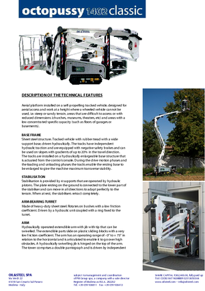Crawler Articulating Boom Lifts Oil & Steel Octopussy 1402 Classic
