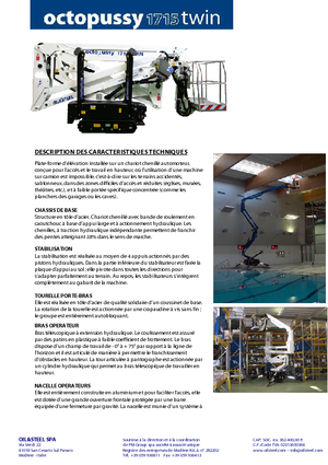 Crawler Articulating Boom Lifts Oil & Steel Octopussy 1715 Twin
