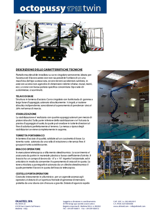 Crawler Articulating Boom Lifts Oil & Steel Octopussy 1715 Twin