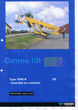 Crawler Telescopic Boom Lifts OMMELIFT Omme 2200RBD