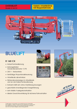 Crawler Articulating Boom Lifts Bluelift - Rothlehner R 160 CX