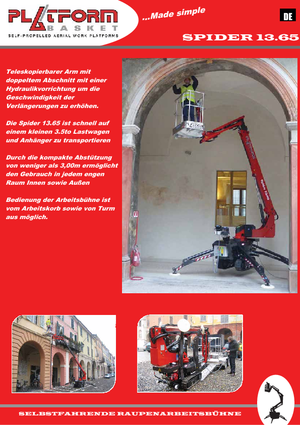Crawler Telescopic Boom Lifts Basket Spider 13.65