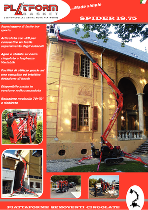 Crawler Articulating Boom Lifts Basket Spider 18.75