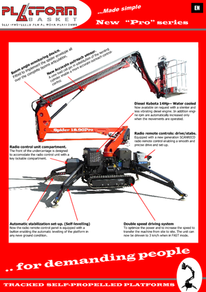 Crawler Articulating Boom Lifts Basket Spider 18.90 Pro