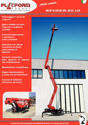 Crawler Articulating Boom Lifts Basket Spider 22.10 E