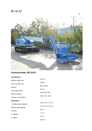 Paletli Teleskopik Bomlu Vinçler Aichi SR18AJ