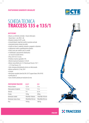 Crawler Articulating Boom Lifts CTE Traccess 135-1