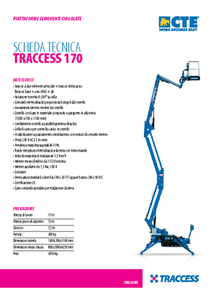 Crawler Articulating Boom Lifts CTE Traccess 170