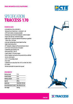 Crawler Articulating Boom Lifts CTE Traccess 170