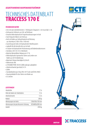 Crawler Articulating Boom Lifts CTE Traccess 170 E