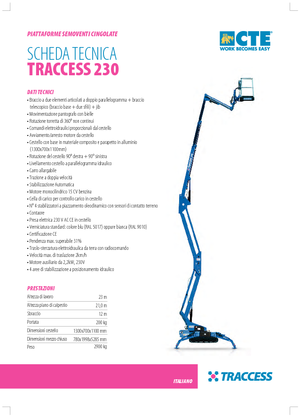 Crawler Articulating Boom Lifts CTE Traccess 230