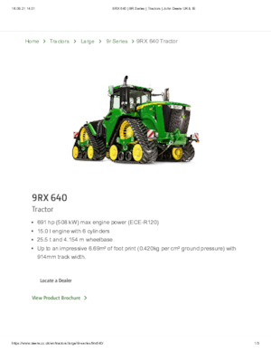 Track tractors John Deere 9RX 640