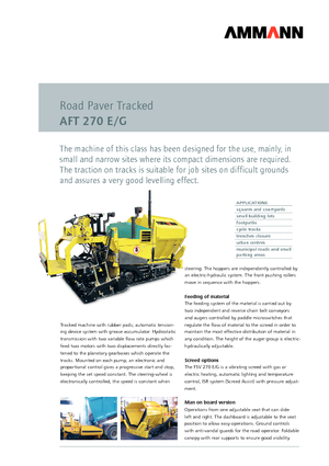 Tracked Asphalt Pavers Ammann AFT 270 E/G