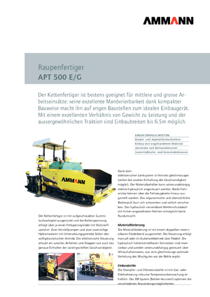 Tracked Asphalt Pavers Ammann AFT 500 E/G