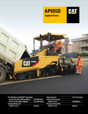 Tracked Asphalt Pavers Caterpillar AP655D
