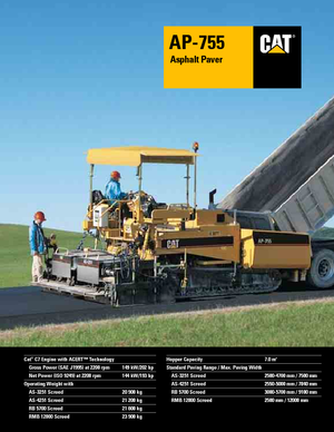 Tracked Asphalt Pavers Caterpillar AP755