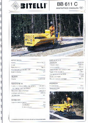 Tracked Asphalt Pavers Bitelli BB 611 C-RB 160