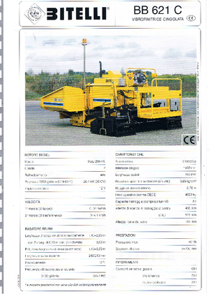 Tracked Asphalt Pavers Bitelli BB 621 C-RB 260