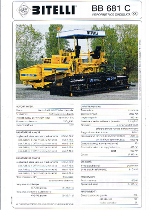 Tracked Asphalt Pavers Bitelli BB 681 C-RB 4700 VB