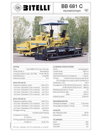 Paletli asfalt zemin kaldırıcıları Bitelli BB 681 C-RB 5700 VB