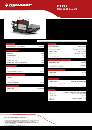 Tracked Asphalt Pavers Dynapac D12C
