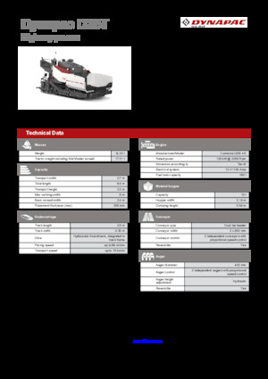 Tracked Asphalt Pavers Dynapac D25T