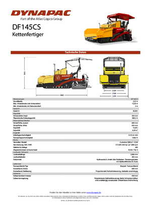 Tracked Asphalt Pavers Dynapac DF 145 CS