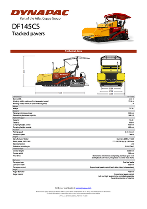 Tracked Asphalt Pavers Dynapac DF 145 CS