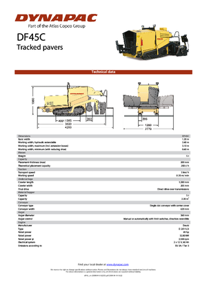 Tracked Asphalt Pavers Dynapac DF 45 C