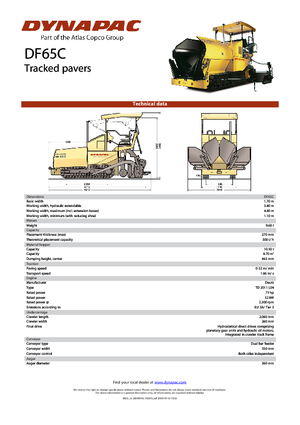 Tracked Asphalt Pavers Dynapac DF 65 C