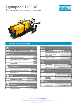 Tracked Asphalt Pavers Dynapac F 1200 CS