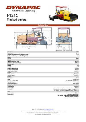 Tracked Asphalt Pavers Dynapac F 121 C