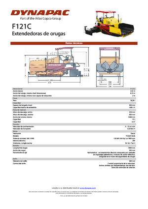 Tracked Asphalt Pavers Dynapac F 121 C