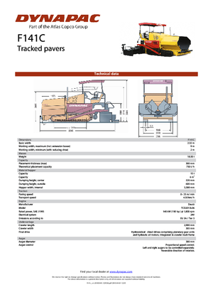 Tracked Asphalt Pavers Dynapac F 141 C