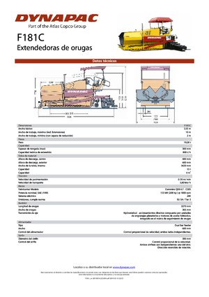 Tracked Asphalt Pavers Dynapac F 181 C