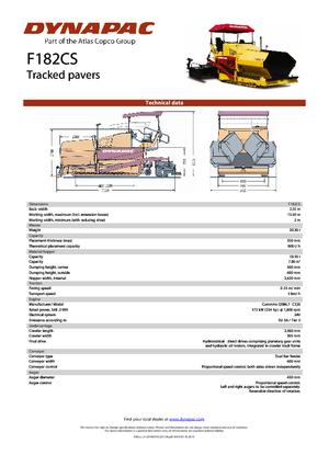 Tracked Asphalt Pavers Dynapac F 182 CS