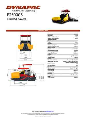 Tracked Asphalt Pavers Dynapac F 2500 CS