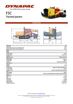 Tracked Asphalt Pavers Dynapac F 5 C