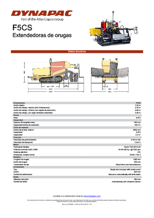 Tracked Asphalt Pavers Dynapac F 5 CS