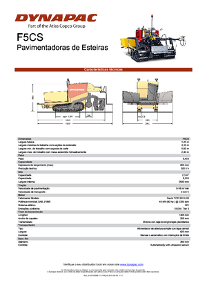 Tracked Asphalt Pavers Dynapac F 5 CS