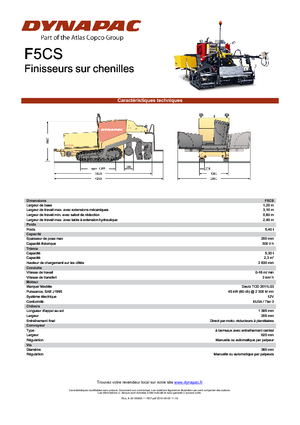 Tracked Asphalt Pavers Dynapac F 5 CS