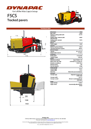 Tracked Asphalt Pavers Dynapac F 5 CS