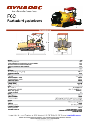 Tracked Asphalt Pavers Dynapac F 6 C