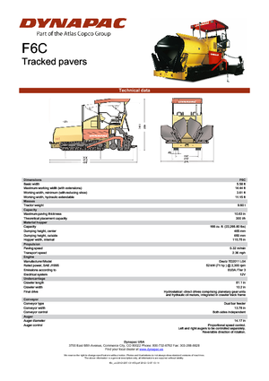 Tracked Asphalt Pavers Dynapac F 6 C