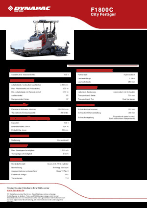 Tracked Asphalt Pavers Dynapac F1800C