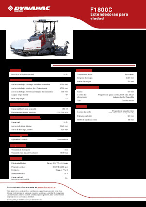 Tracked Asphalt Pavers Dynapac F1800C